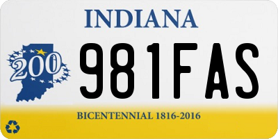 IN license plate 981FAS