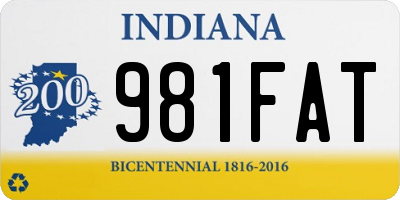 IN license plate 981FAT