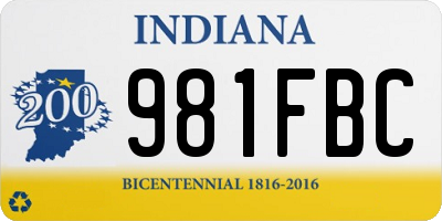 IN license plate 981FBC