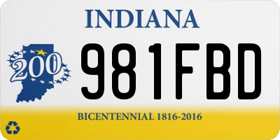 IN license plate 981FBD