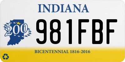 IN license plate 981FBF