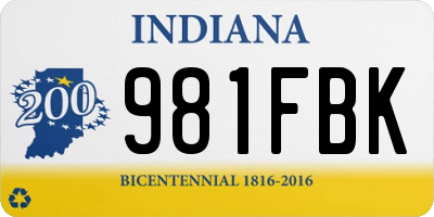 IN license plate 981FBK