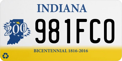 IN license plate 981FCO