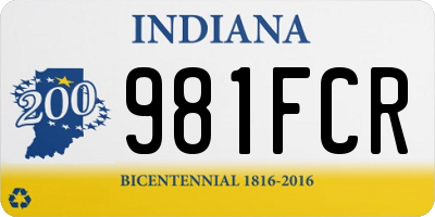 IN license plate 981FCR