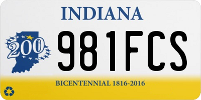 IN license plate 981FCS