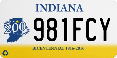 IN license plate 981FCY