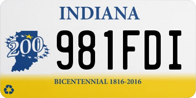 IN license plate 981FDI