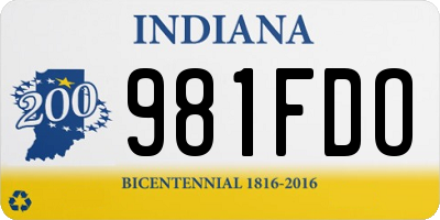 IN license plate 981FDO
