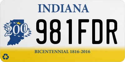 IN license plate 981FDR