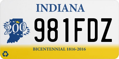 IN license plate 981FDZ