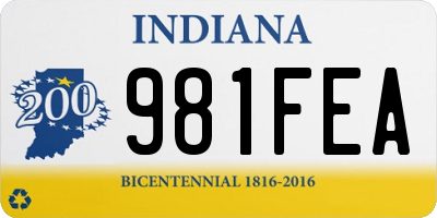 IN license plate 981FEA
