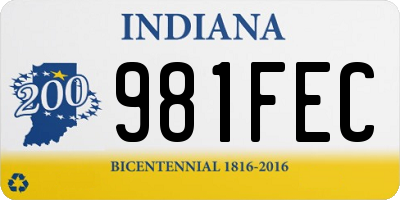 IN license plate 981FEC