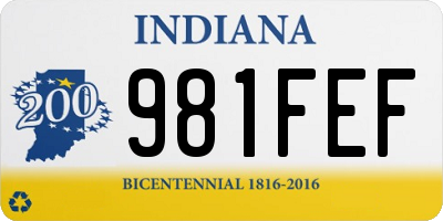 IN license plate 981FEF