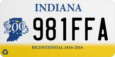 IN license plate 981FFA