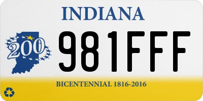IN license plate 981FFF