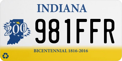 IN license plate 981FFR