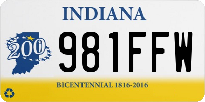 IN license plate 981FFW