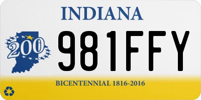 IN license plate 981FFY