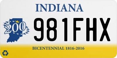 IN license plate 981FHX