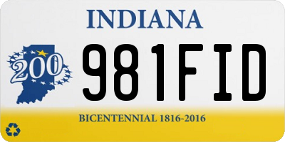 IN license plate 981FID