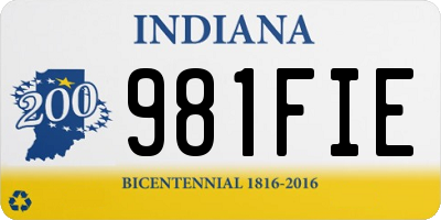 IN license plate 981FIE
