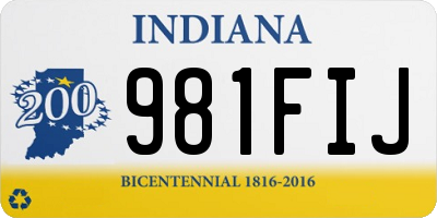 IN license plate 981FIJ