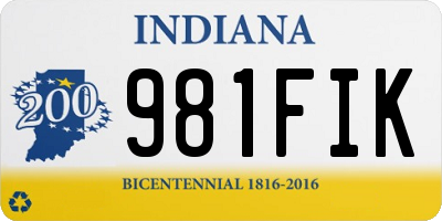 IN license plate 981FIK