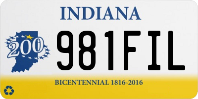 IN license plate 981FIL