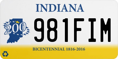 IN license plate 981FIM
