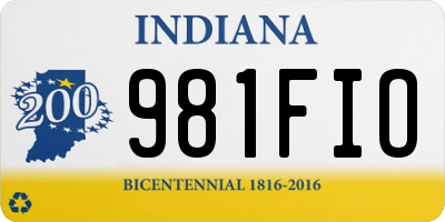 IN license plate 981FIO