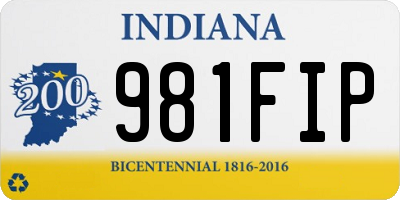 IN license plate 981FIP