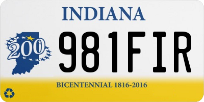 IN license plate 981FIR