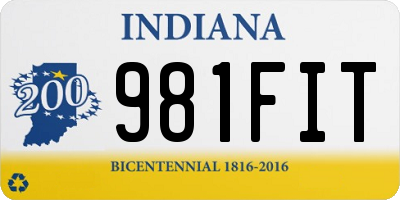 IN license plate 981FIT