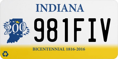 IN license plate 981FIV