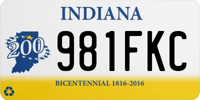 IN license plate 981FKC