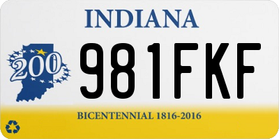 IN license plate 981FKF