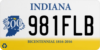 IN license plate 981FLB
