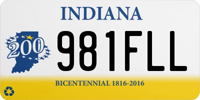 IN license plate 981FLL