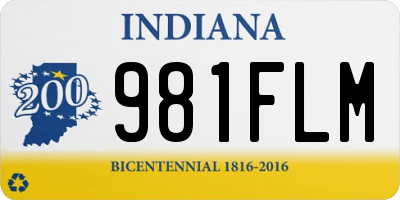 IN license plate 981FLM
