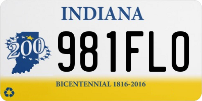 IN license plate 981FLO