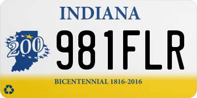 IN license plate 981FLR