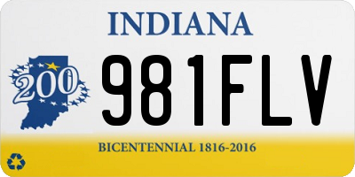 IN license plate 981FLV