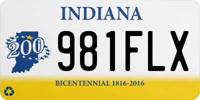 IN license plate 981FLX