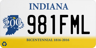 IN license plate 981FML