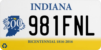 IN license plate 981FNL