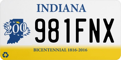IN license plate 981FNX