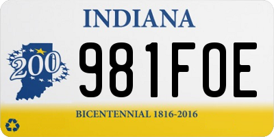 IN license plate 981FOE