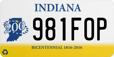 IN license plate 981FOP