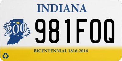 IN license plate 981FOQ
