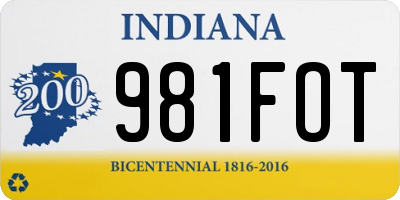 IN license plate 981FOT